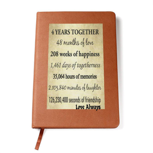 4 Years Together-Best Gift-Graphic Leather Journal-