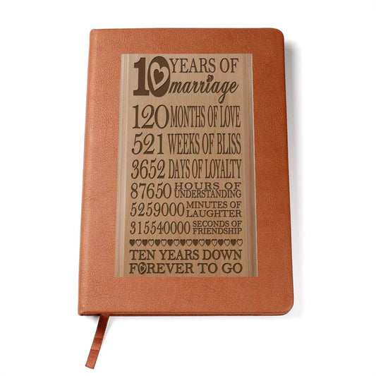 10 Years Of Marriage-Graphic Leather Journal