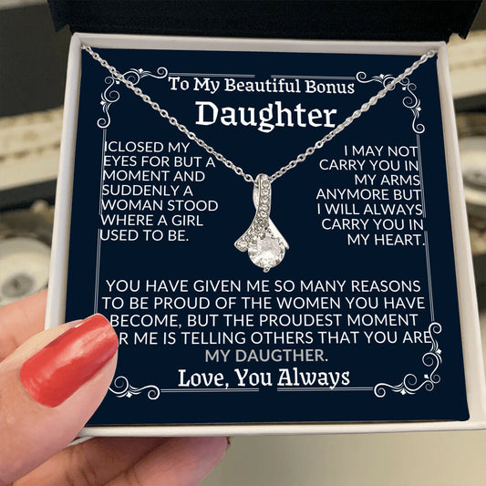 Alluring Beauty Necklace for Bonus Daughter - Heartfelt Gift - Jewelry ❤️