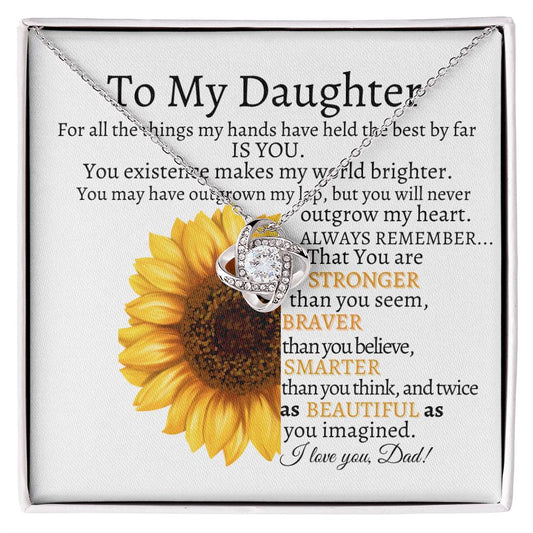 To My Daughter| My World is Brighter| Love Knot Necklace💕