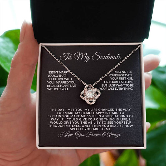 Love Knot Necklace for Soulmate - Romantic Gift - Anniversary Jewelry