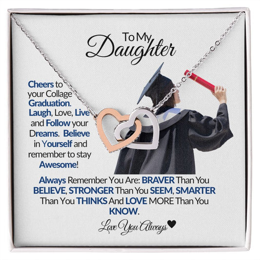 To My Daughter-Dream-Interlocking Hearts Necklace💕