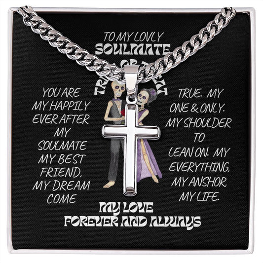 To My Lovely Soulmate-Halloween-Cuban Chain Cross Necklace