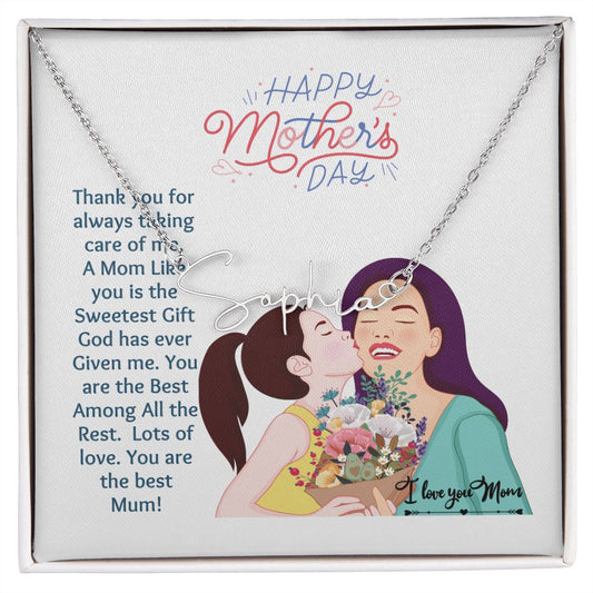 Happy Mother's Day- You're Love-Signature Style Name Necklace!