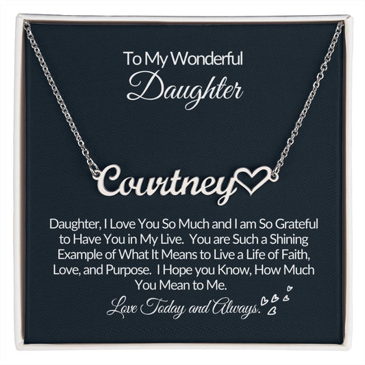 To My Wonderful Daughter-U are Special-Personalized Heart Name Necklace