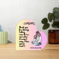 TO MOM -I Appreciate U-Printed Heart Shaped Acrylic Plaque!