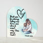 TO MAMA -I LOVE U SO MUCH-Printed Heart Shaped Acrylic Plaque!
