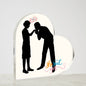She Say Yes -My Queen - Printed Heart Shaped Acrylic Plaque