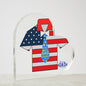 BEST DAD EVER FLAG STRIP SHIRT-THANKS DAD-Printed Heart Shaped Acrylic Plaque!