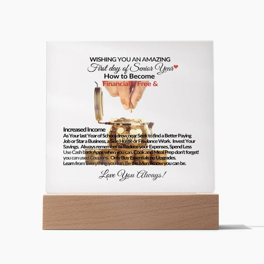 WISHING YOU AN AMAZING YEAR-To Increased Your Income -Square Acrylic Plaque❤️