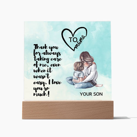 To Mama - Thank You-Square Acrylic Plaque ❤️