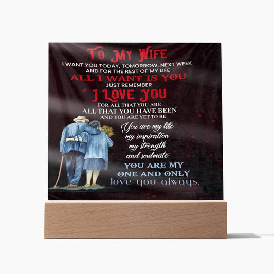 To My Wife-I Want You -Square Acrylic Plaque❤️