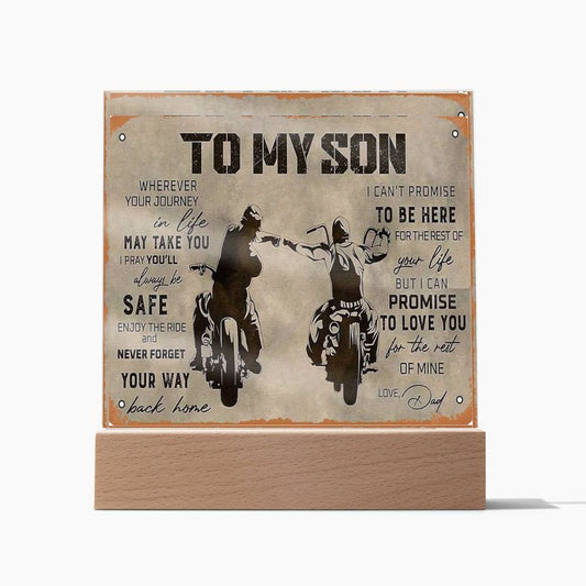 To My Son JOURNEY-Square Acrylic Plaque