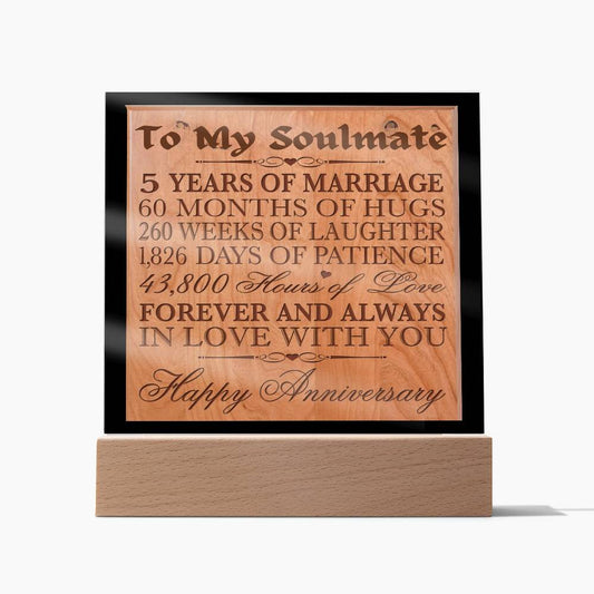 To My Soulmate Years of -Square Acrylic Plaque