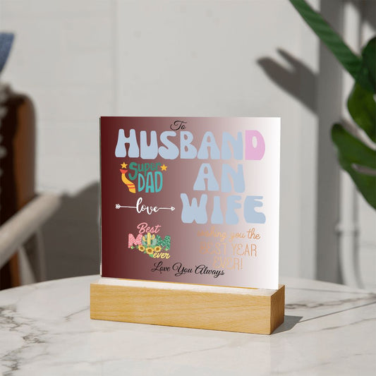 To Husband & Wife-LOVE-Square Acrylic Plaque! 💕