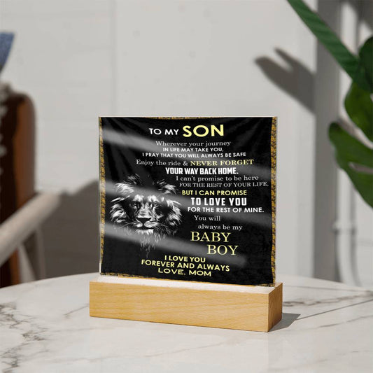 To My Son-Wherever Your Journey-Square Acrylic Plaque