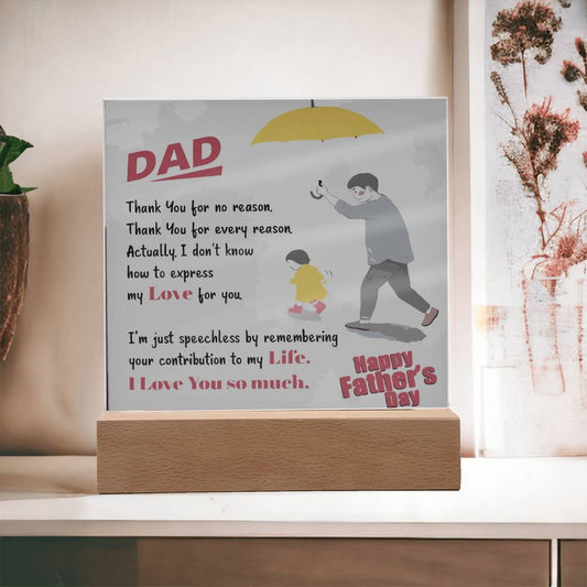The Best Dad Ever-Light Up Your Life-Square Acrylic Plaque!