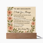 Romantic Acrylic Plaque for SOULMATE - Anniversary Gift - Love Keepsake
