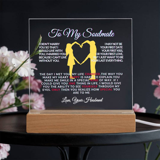 To My Soulmate | The Day I Met You |Acrylic Square Plaque