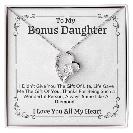 To My Bonus Daughter | Shine Like a Diemond | Forever Love Necklace ❤️
