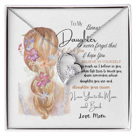 To My Bonus Daughter| I Believed in You Mom| Forever Love necklace💕