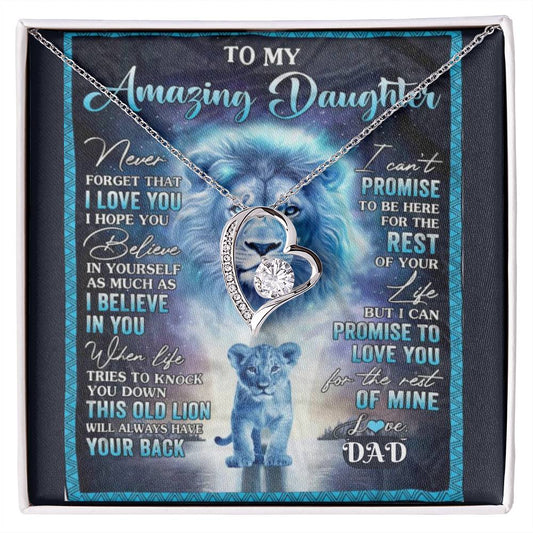 To My Amazing Daughter-This Old Lion Have Your Back-Love Dad-Forever Love Necklace