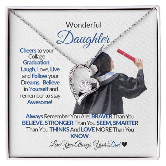 WONDERFUL DAUGHTER CHEERS TO YOUR GRADUATION-Proud -Forever Necklace💕
