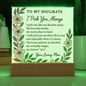 Romantic Acrylic Plaque for SOULMATE - Anniversary Gift - Love Keepsake