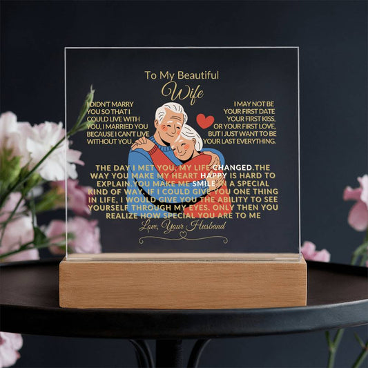 Acrylic Plaque for Wife - Romantic Gift - Anniversary Keepsake