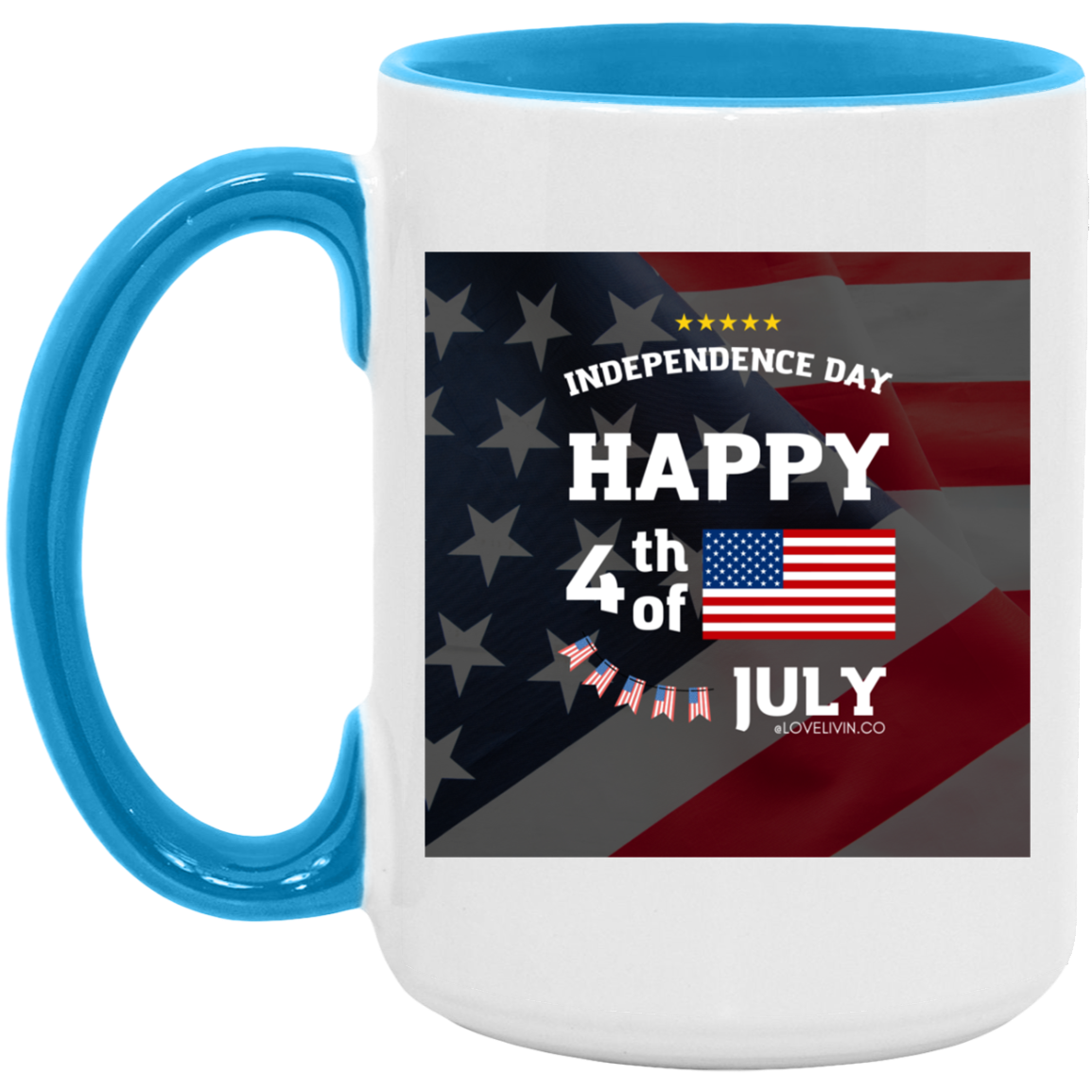 Independence day. USA-FLAG-15oz. Accent Mug