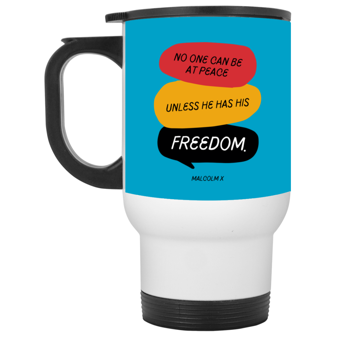 Red Yellow Green Freedom Quotes- Mix Color's Travel Mug