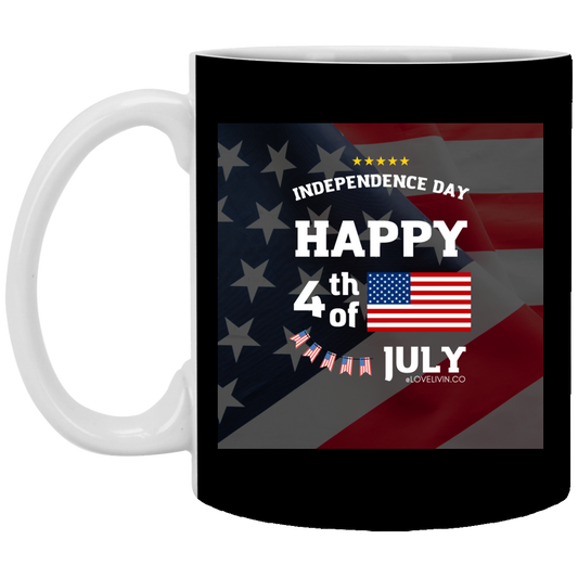 Independence day.FLAG-USA-11 oz. White Mug