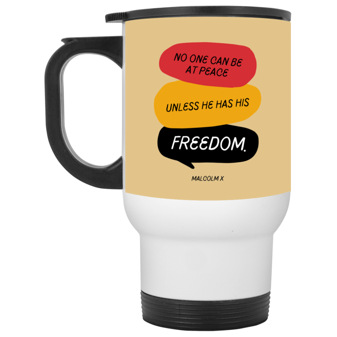 Red Yellow Green Freedom Quotes- Mix Color's Travel Mug