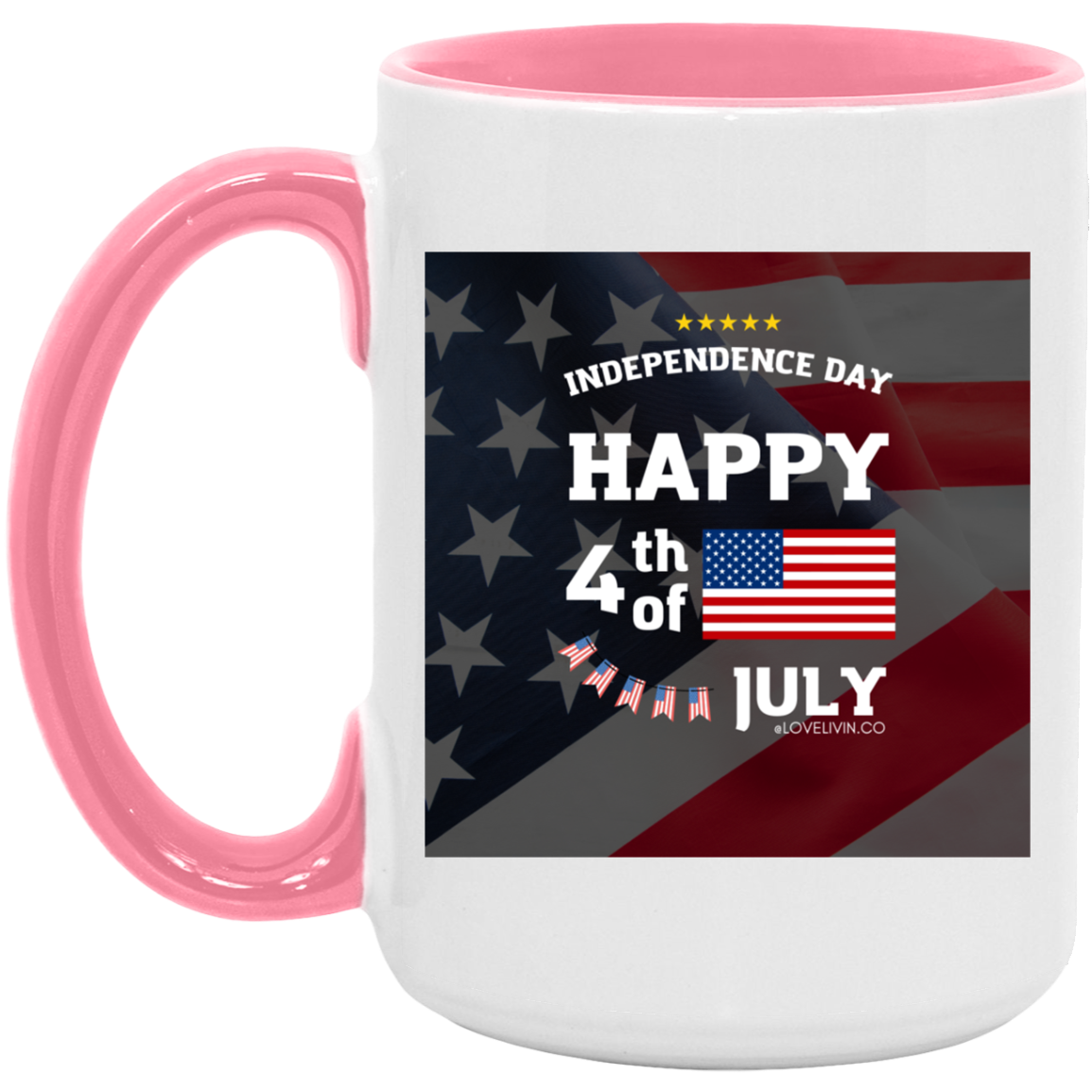 Independence day. USA-FLAG-15oz. Accent Mug