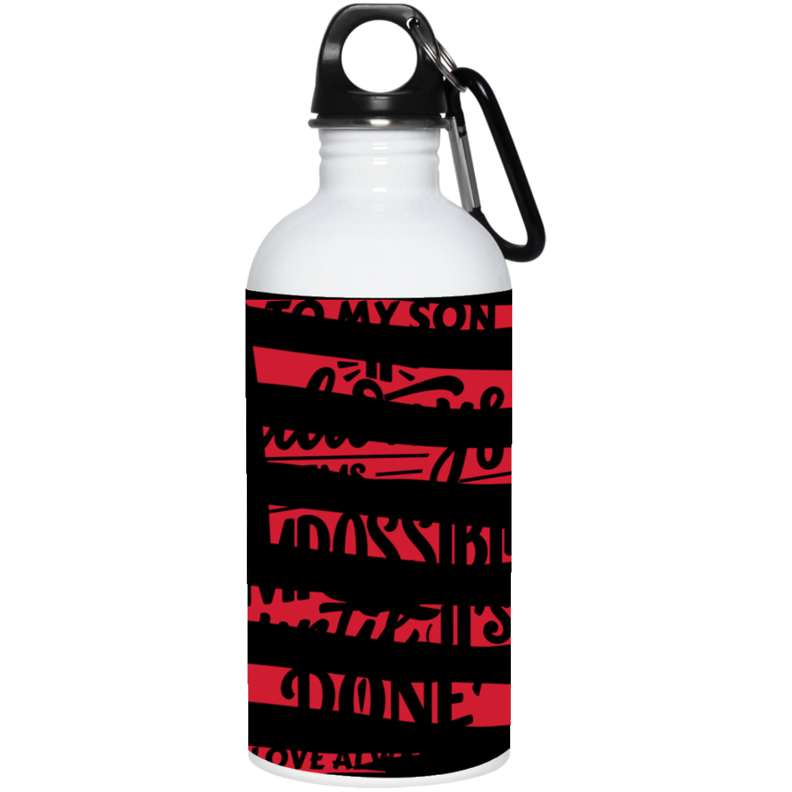 Black White Modern Typography- 20 oz. Stainless Steel Water Bottle