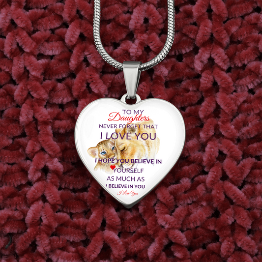 To My Daughter- Exceptional- Heart Pendant Necklace