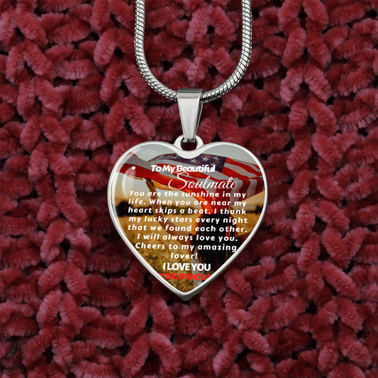 To My Beautiful Soulmate- Patriotic- Military Dog Tag