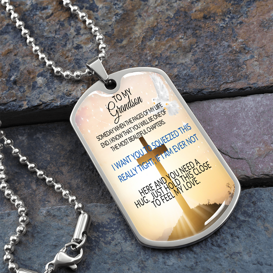 To My Grandson-Military Dog Tag