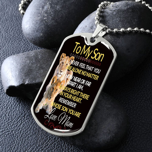 To My Son -M- Dog Tag