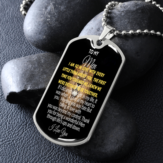 To My MEN- Lion- Military Dog Tag