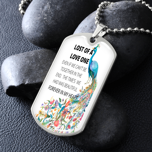 LOST OF A LOVE ONE- Silver Dog Tag Chain