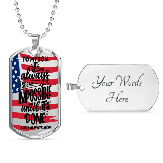 To My Son - Military Dog Tag