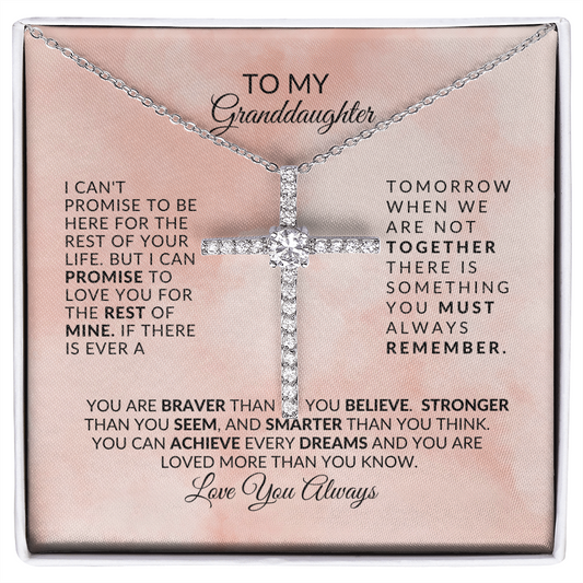 To My Granddaughter- Faith-Cross Necklace