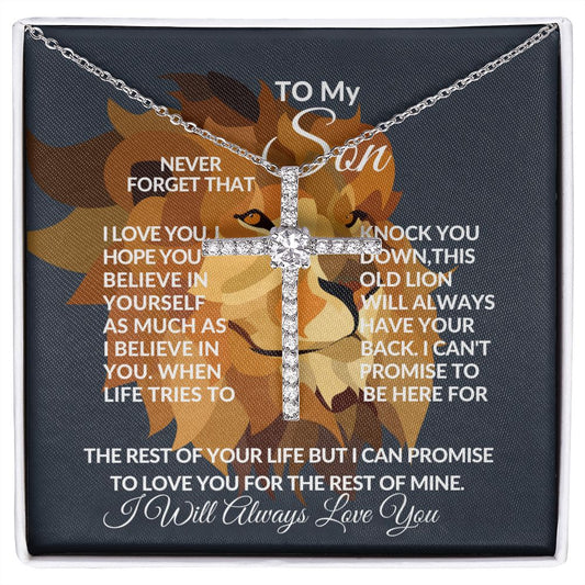 To My Son - CZ Cross Necklace