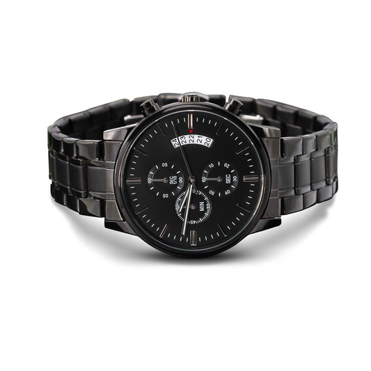 TO MY SON -  Black Chronograph Watch