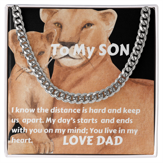 Cuban Link Chain:  TO MY SON LOVE DAD