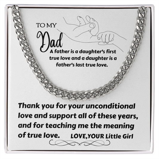 To My Dad - Thank You - Cuban Link Chain