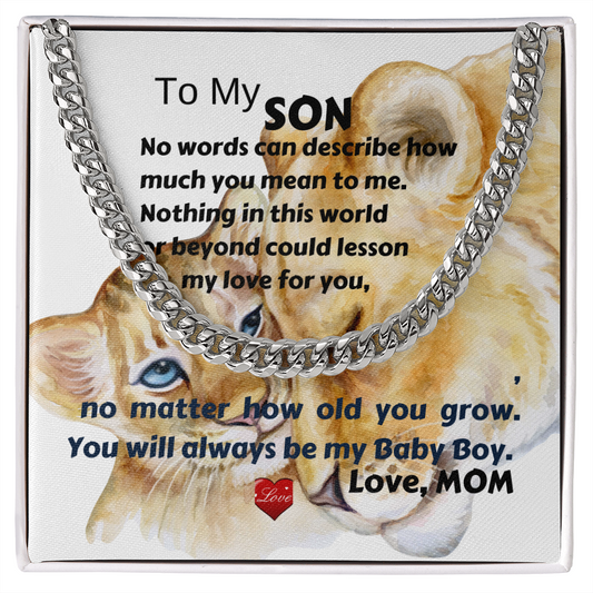 To My Son - Grow- Cuban Link Chain