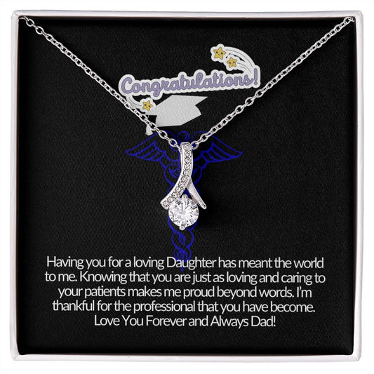 To My Daughter- Congratulations U Meant the World to me-Alluring Beauty Necklace