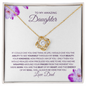 To My Amazing Daughter-Proud Dad-Love Knot Necklace